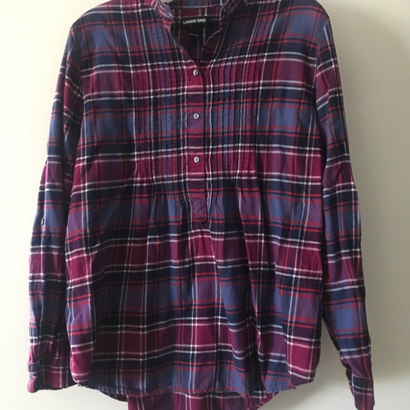 Lands End Flannel Top / Blouse - Size 16 - Picture 2 of 4